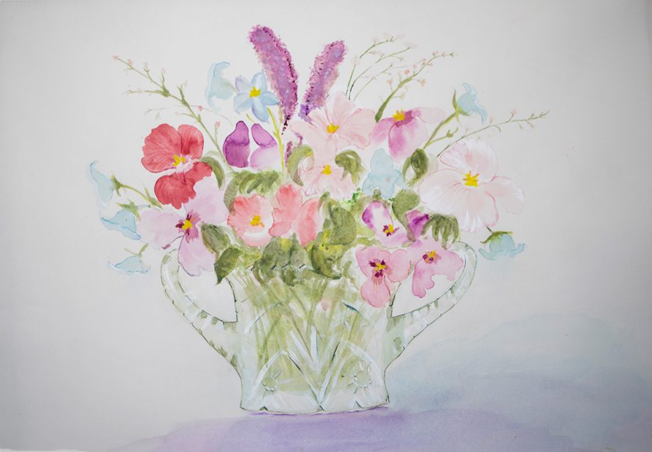 Crystal Vase with Flowers
